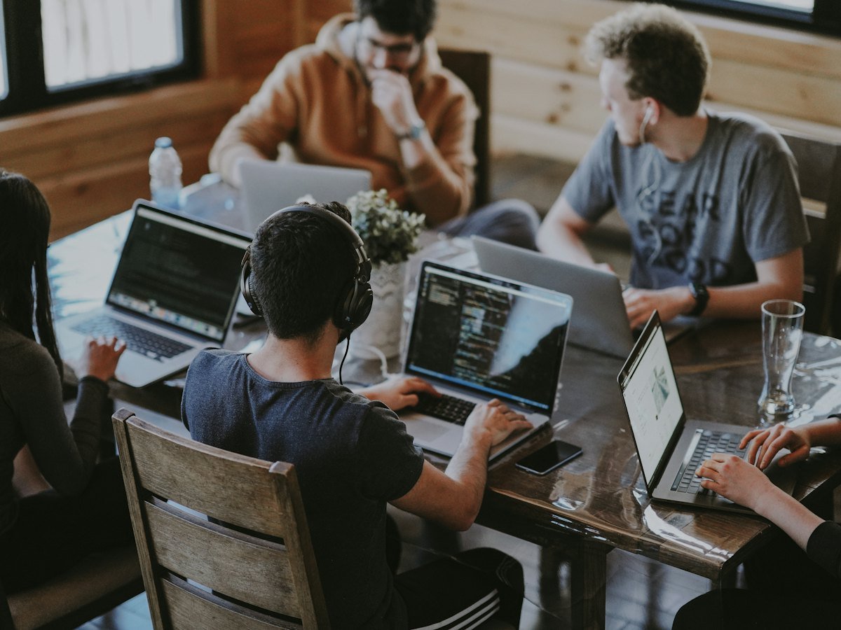 The Areez Software team working together on a client project