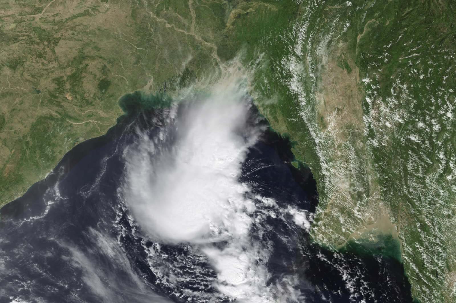 Satellite image of the depression that became Cyclone Arnab over the Bay of Bengal on 25 October 2026