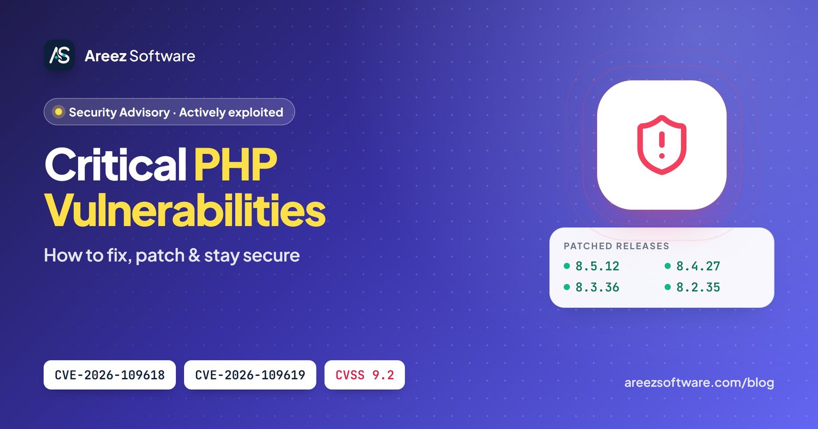 Critical PHP Vulnerabilities CVE-2026-109618 and CVE-2026-109619: patched releases 8.5.12, 8.4.27, 8.3.36 and 8.2.35