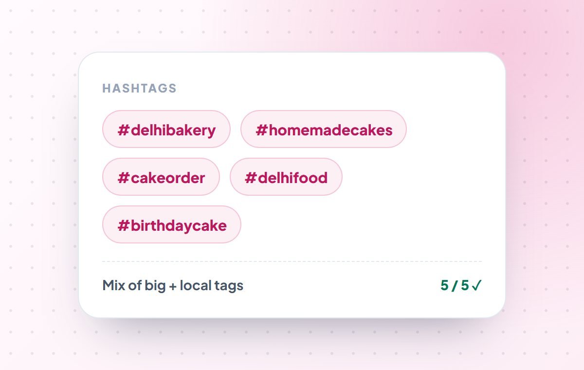 Step 5: The right 5 hashtags